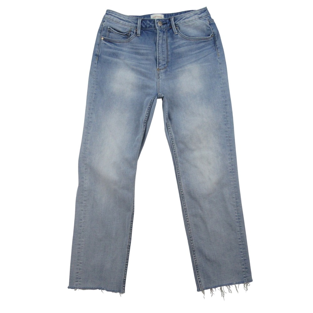 Driftwood Royce Jeans Womens 27 Blue High Rise Distressed Straight Leg Denim